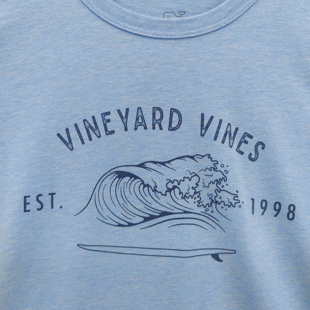 Vineyard Vines Mens Coastal Surf Nautical Preppy Shirt M Top Blue Wave Surfboard